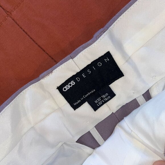 Asos Design Purple High-Waisted Pleated Lightweight Women's Trousers Pant Size 3 - Picture 7 of 12